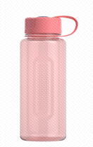 Large Capacity Plastic Water Bottle with Screw Lid (1100mL)(Pink)
