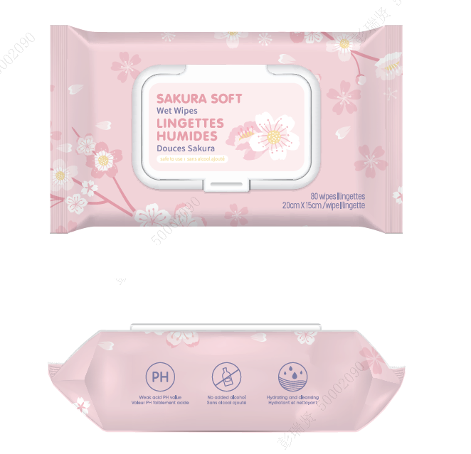 Sakura Blossom Series Soft Wet Wipes (80 Wipes)