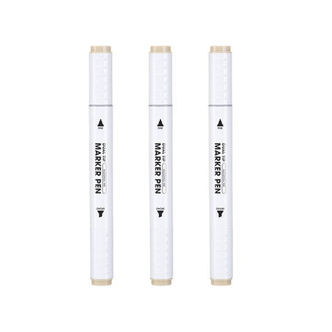 Pack Of 3 | Double-Headed Marker (grayish brown 104)