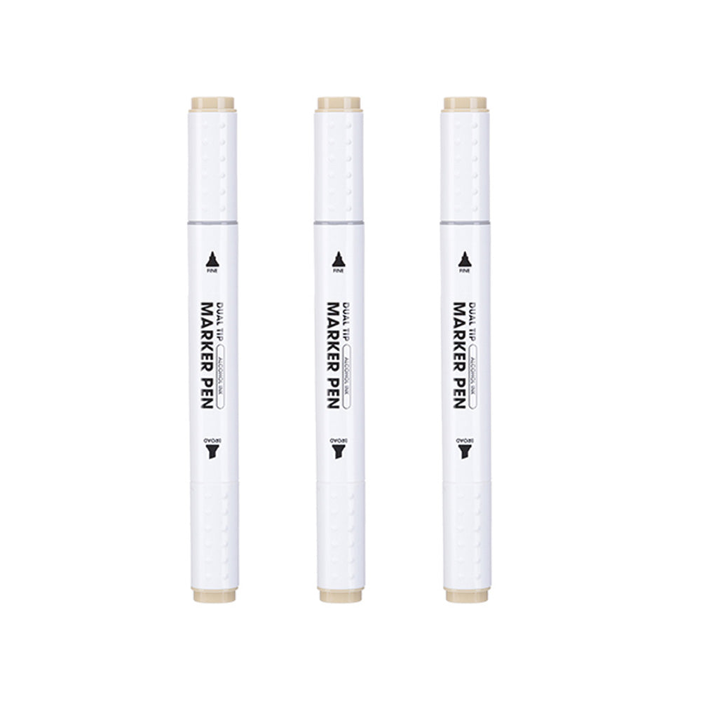 Pack Of 3 | Double-Headed Marker (grayish brown 104)