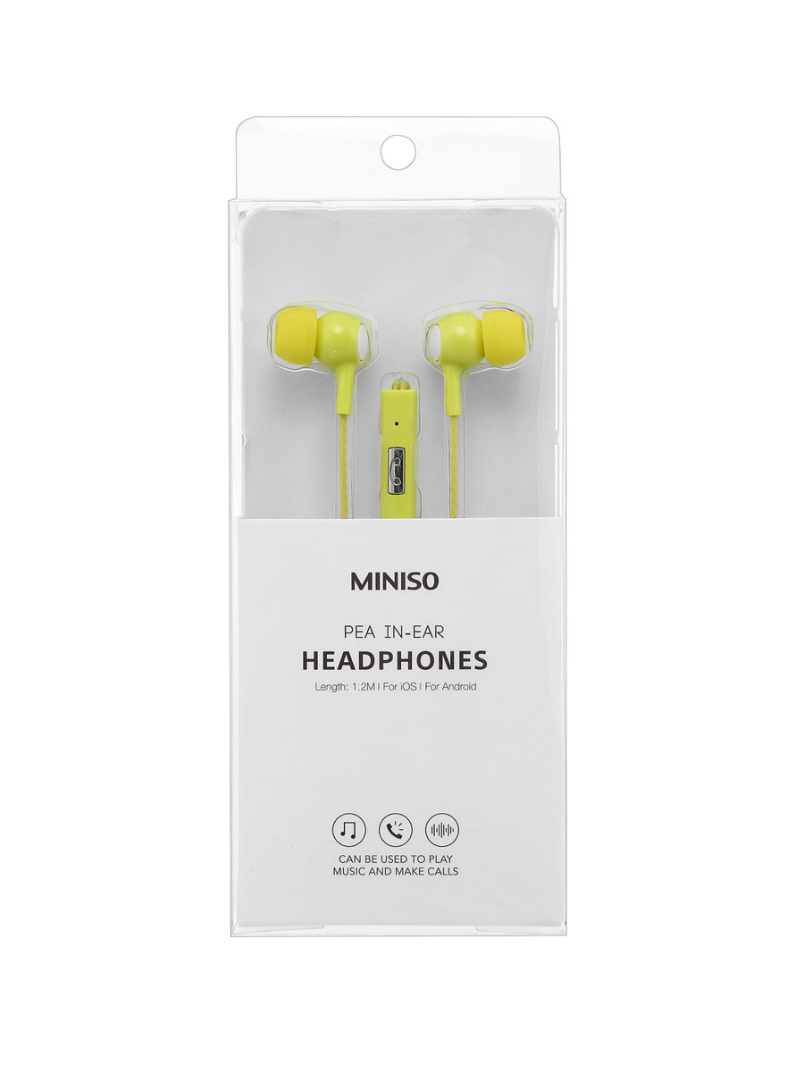 Pea In ear Headphones Model SE383 Green White Miniso Pakistan