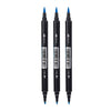 Pack Of 3 | Water Soluble Double Headed Colored Pen (Blue)