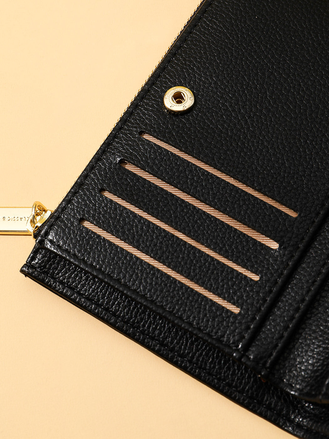 Two-fold Zipped Women's Wallet (Black)
