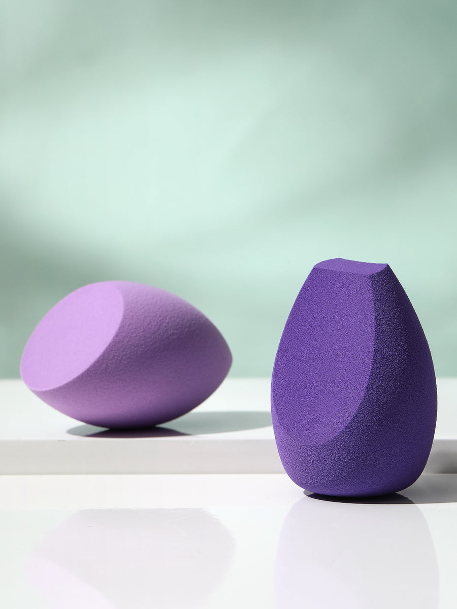 Soft SkinFriendly Makeup Sponge Set (Olive + Triple Slanted) Miniso