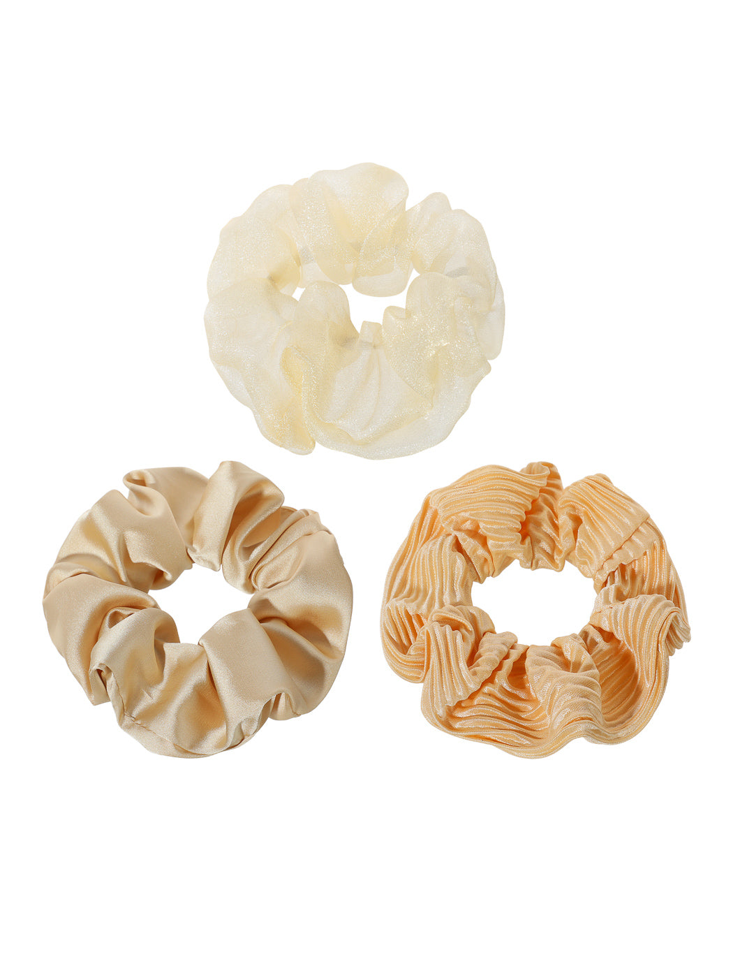 Pure Colored Large Hair Tie 3pcs(Yellow)