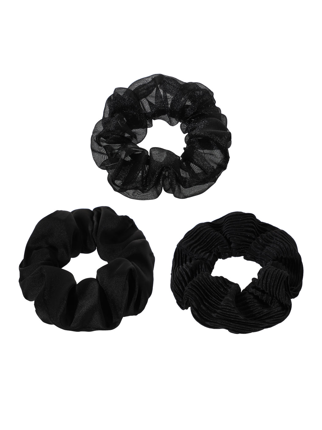 Pure Colored Large Hair Tie 3pcs(Black)