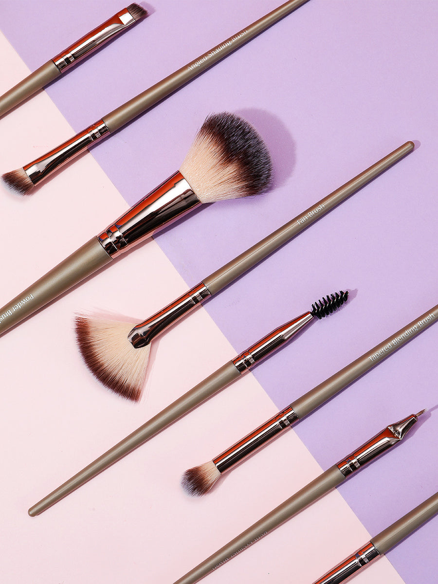 Premium Classic Makeup Brush Set (12 pcs)(Golden) Miniso Pakistan