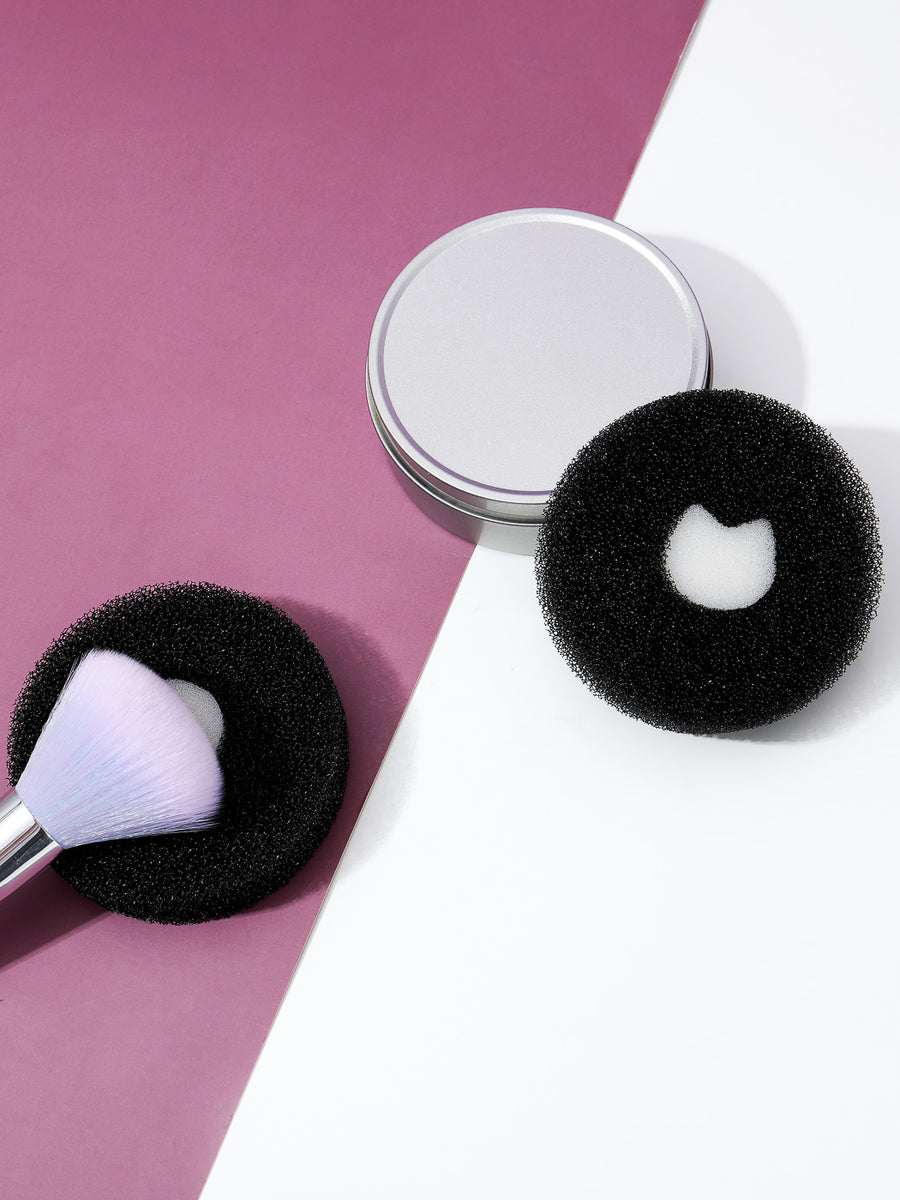 Makeup Brush Color Removal Sponge (1 Container & 3 Sponges) Miniso