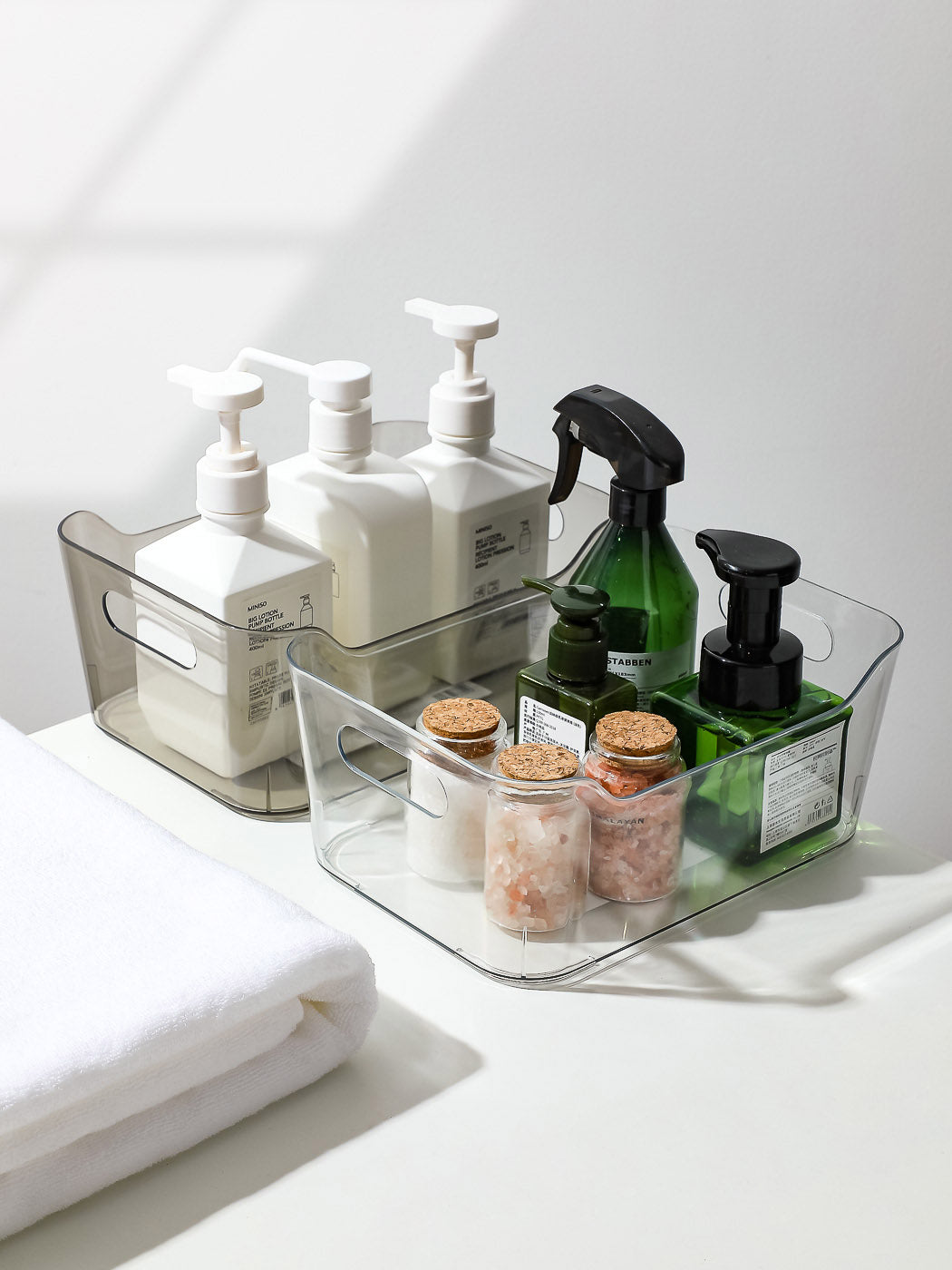 Transparent Series Plastic Storage Bin (M)(Transparent)