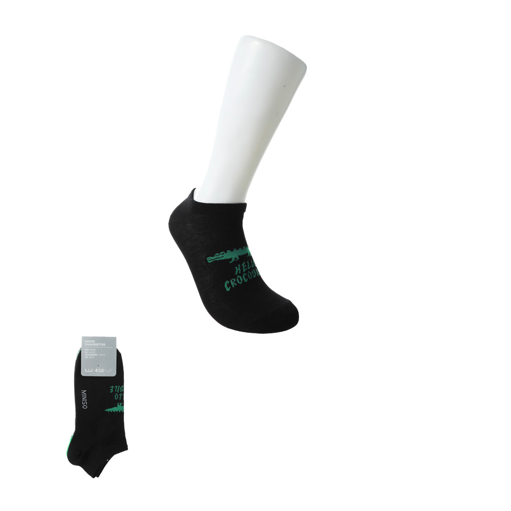 Men's Low-Cut Socks (4 Pairs)(Dinosaur)
