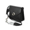 Flap Crossbody Bag with Silk  Like Scarf and Chain(Black)