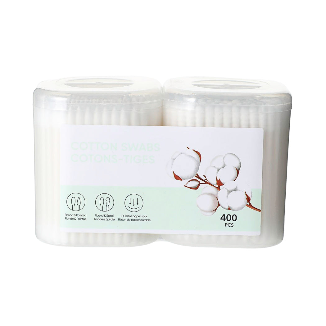 MINISO Cotton Swabs with Paper Shaft (200 Count x 2 Pack)