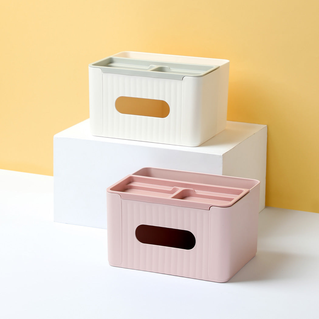 Multipurpose Tissue Box Cover(Gray & Off White)