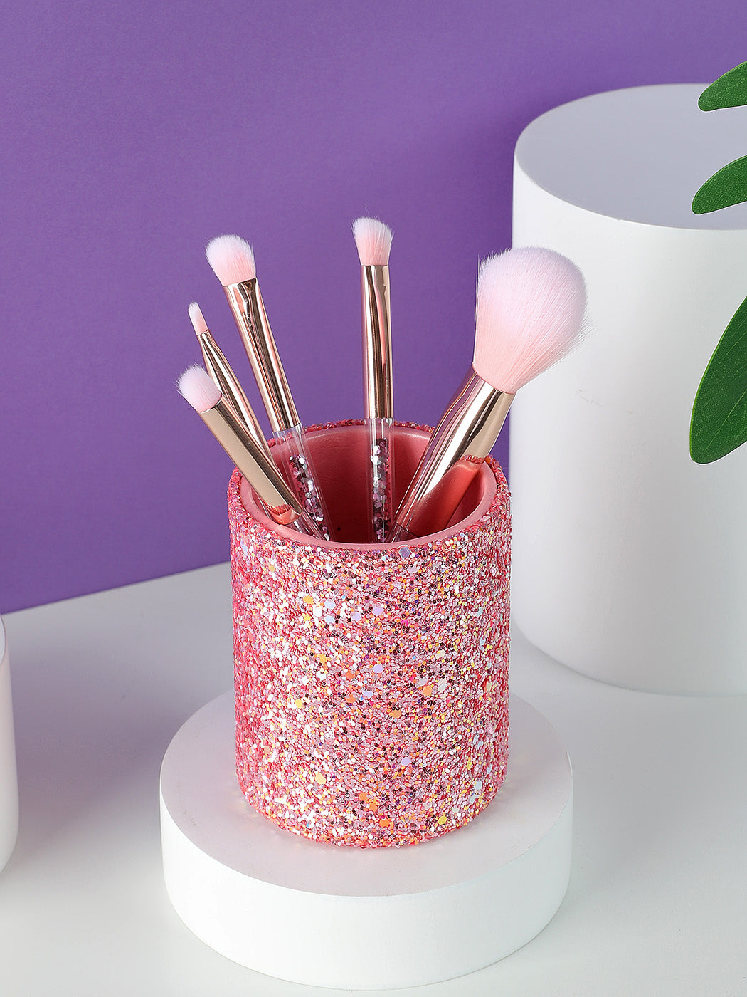 Sparklindg Stars Makeup Brush Set in Cyliner Box(6pcs)(Pink)