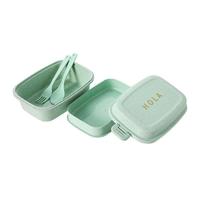 Wheat Straw Bento Box with Double Clips 980ml