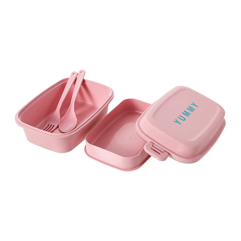 Wheat Straw Bento Box with Double Clips 980ml