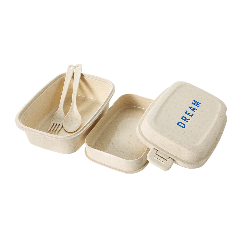 Wheat Straw Bento Box with Double Clips 980ml