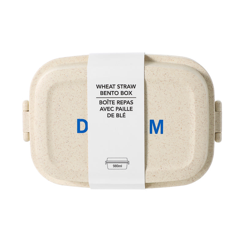 Wheat Straw Bento Box with Double Clips 980ml