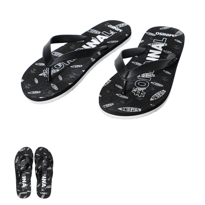 (Black, 41) Surf Holiday Series Men's Flip Flops