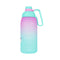 Gradient Plastic Bottle with Handle (1800mL, Pink & Green)