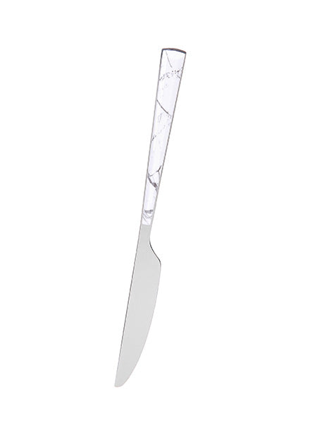 Pack Of 2 | Marble Pattern Stainless Steel Dinner Knife-White