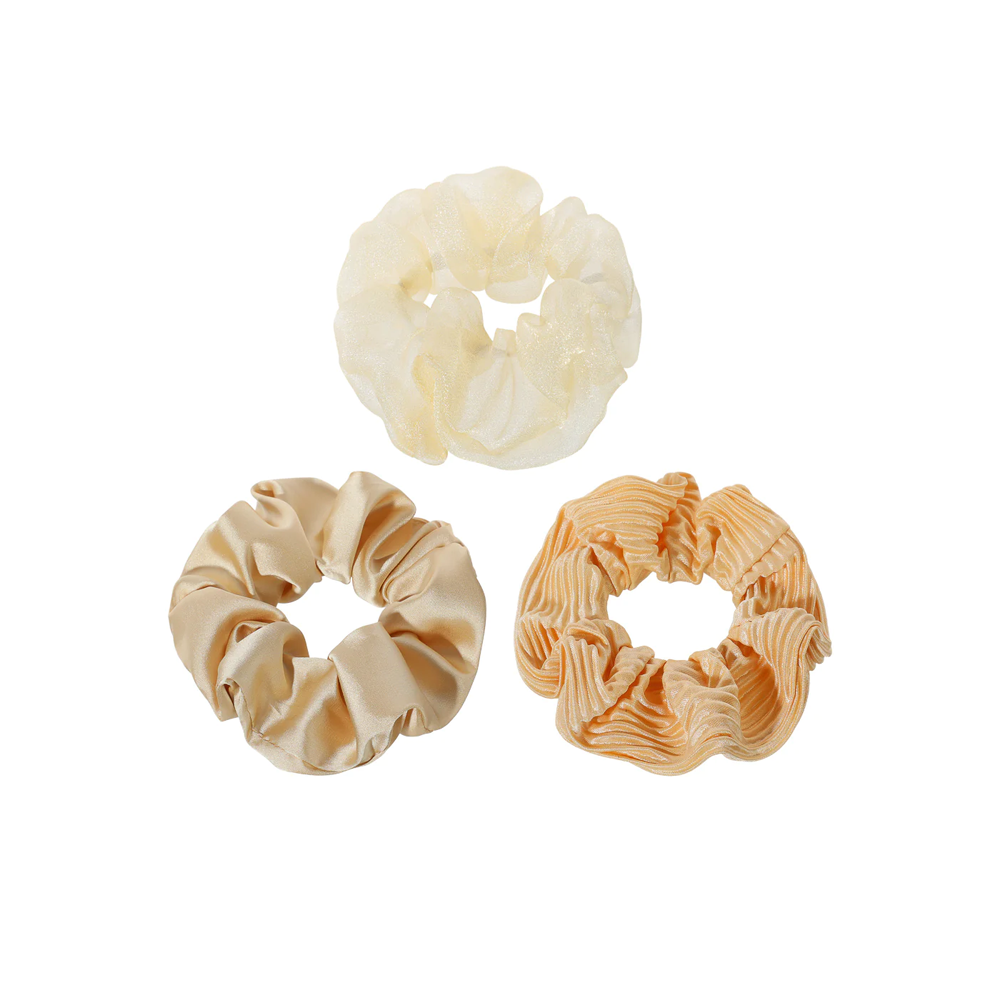 Pure Colored Large Hair Tie 3pcs(Yellow)