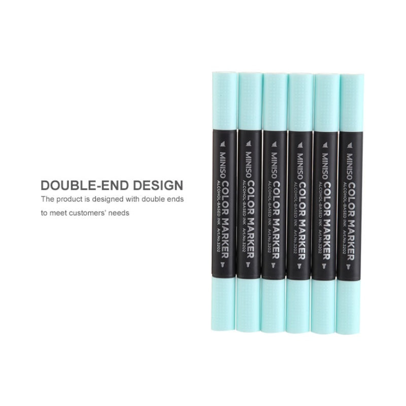 Pack of 3 | Double-end Marker Pen A (Bright Blue)