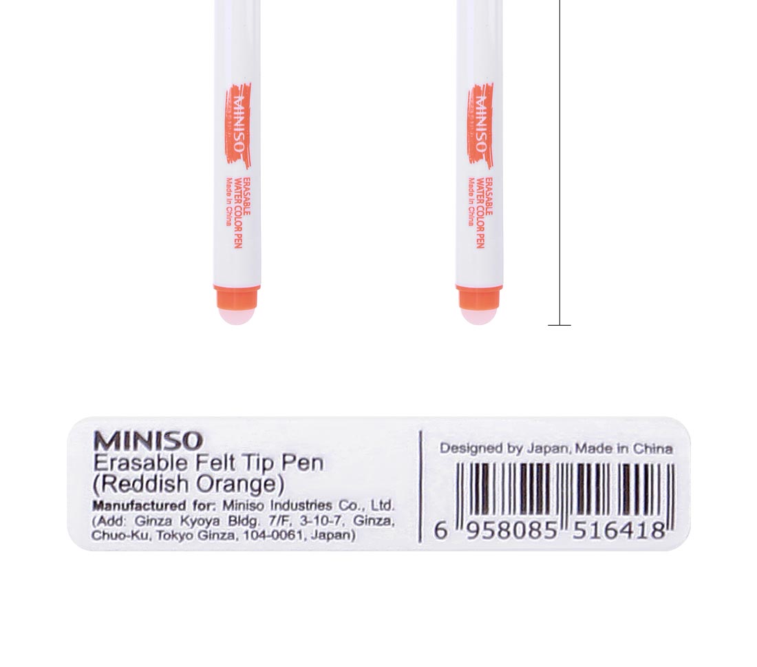 Pack Of 3 | Erasable Felt Tip Pen (Reddish Orange)