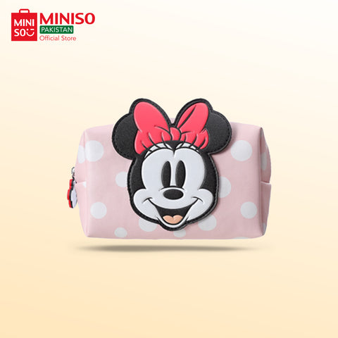 Minnie Mouse Collection Square Wave Point Cosmetic Bag (Pink)