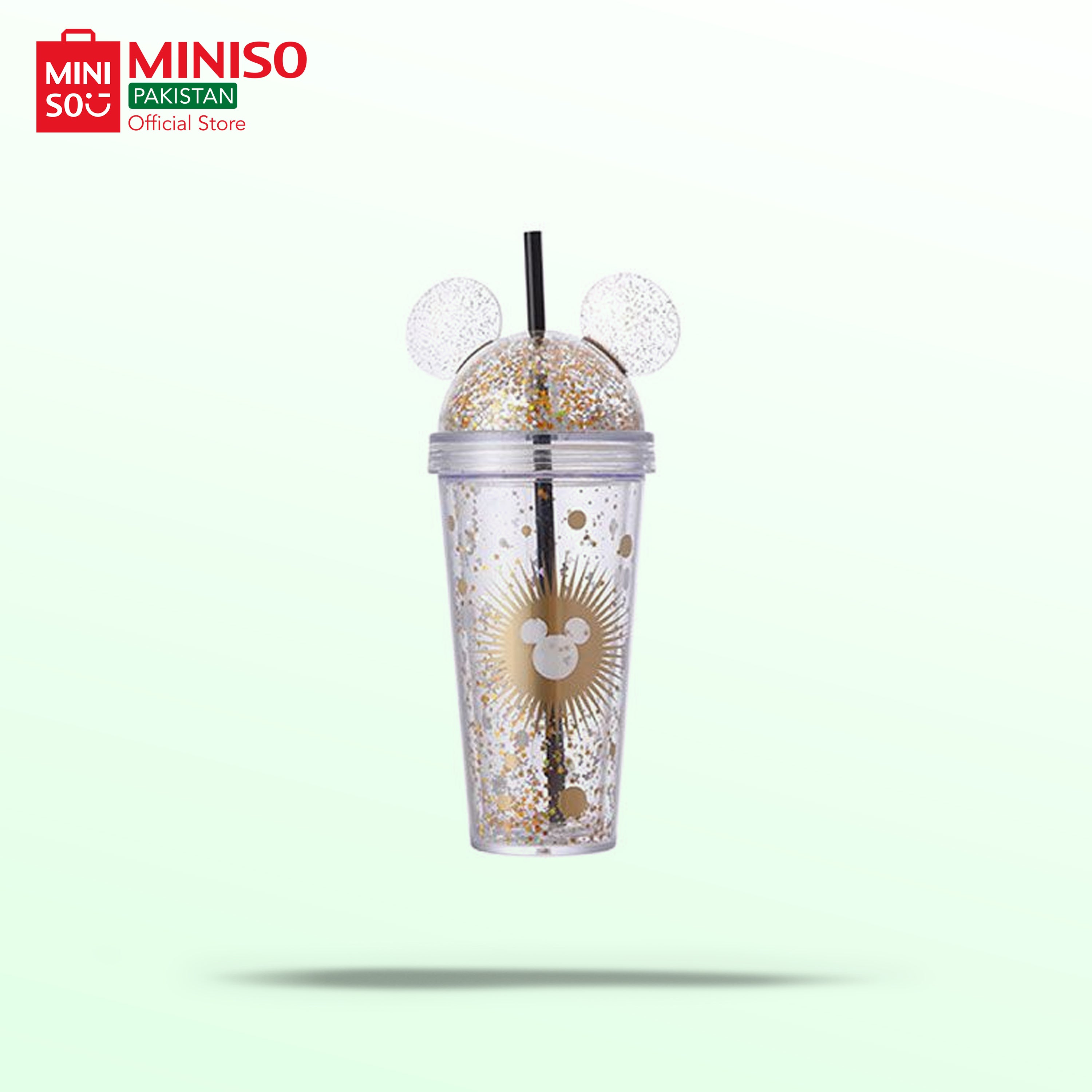 Mickey Mouse Collection Black Gilding Double-layer Plastic Bottle 420ml