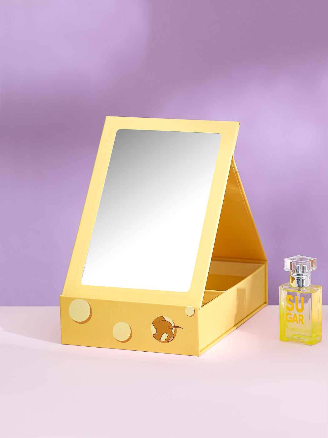 Tom & Jerry I love cheese Collection Foldable Vanity Mirror (Yellow)