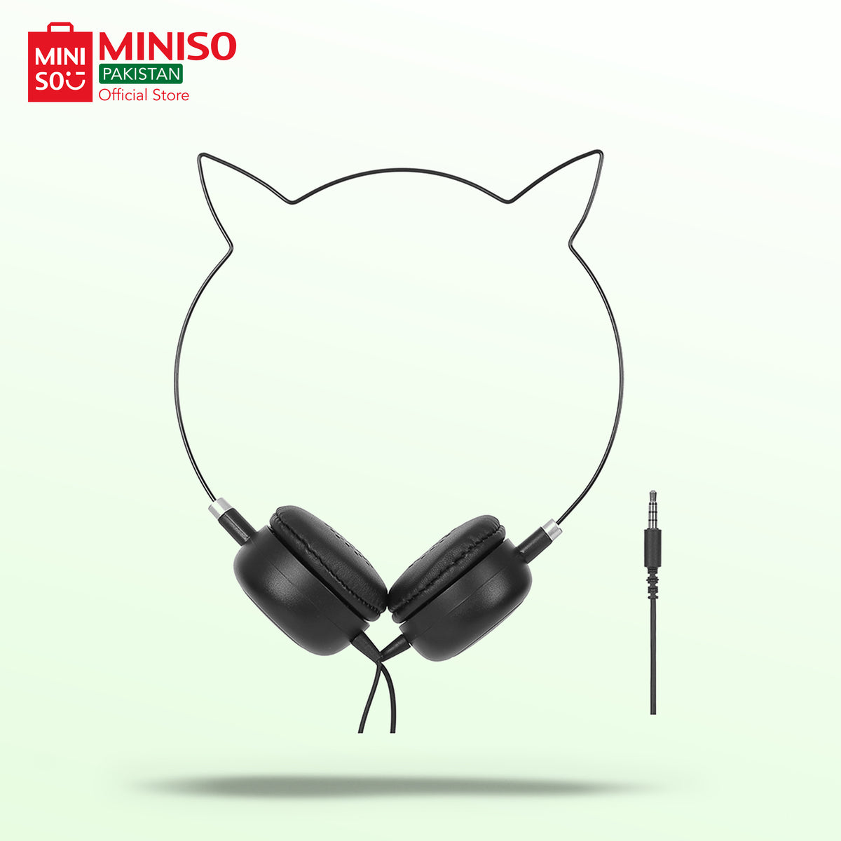 Cat Ear Wired Headphones Model：106(Black) Miniso Pakistan