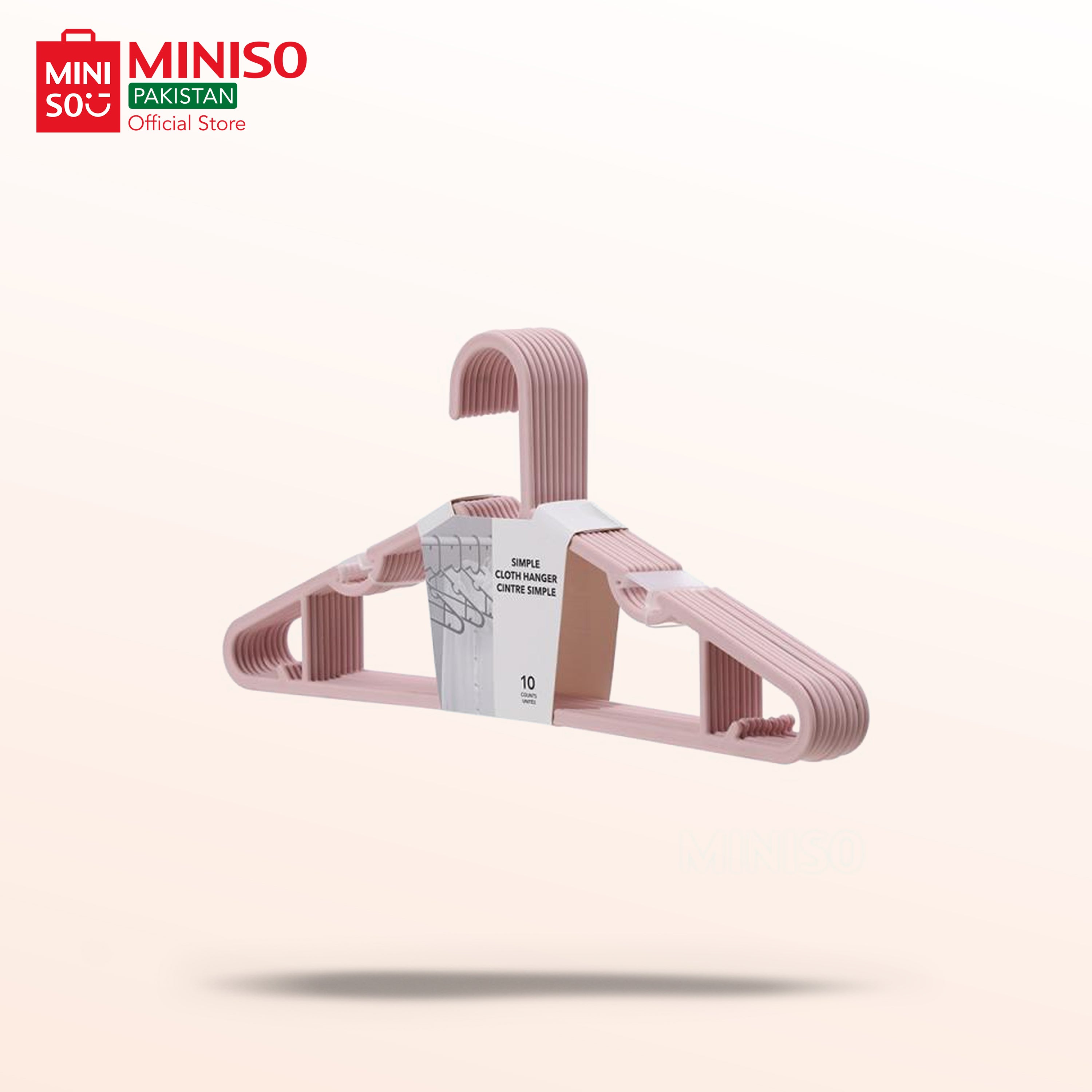 Simple Cloth Hanger 10 Counts(Pink)