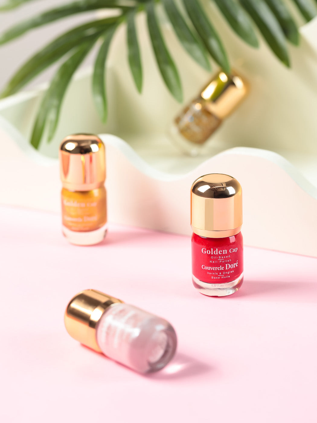 Pack Of 2 | Golden Cap Oil-based Nail Polish(11 Glitter Red)