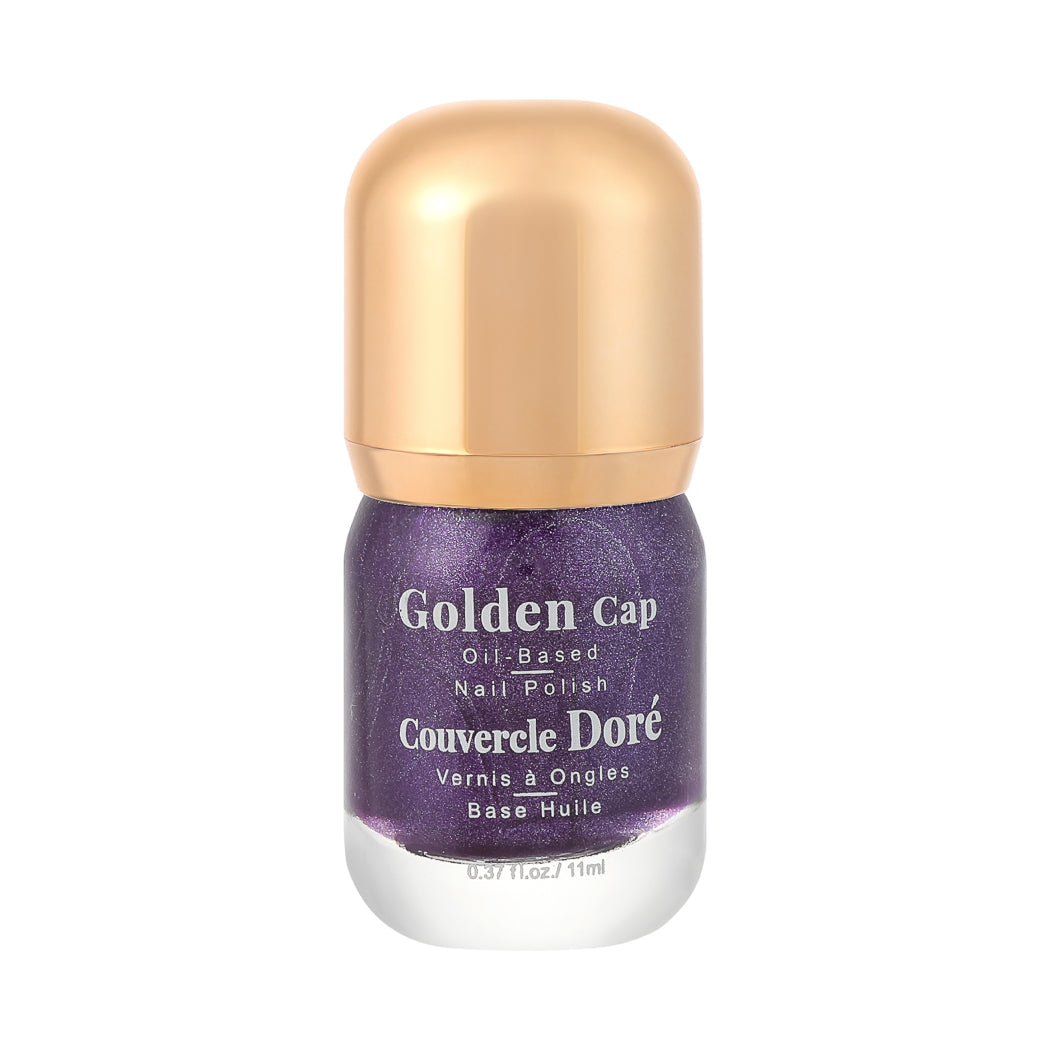 Pack Of 2 | Golden Cap Oil-based Nail Polish(14 Glitter Purple)