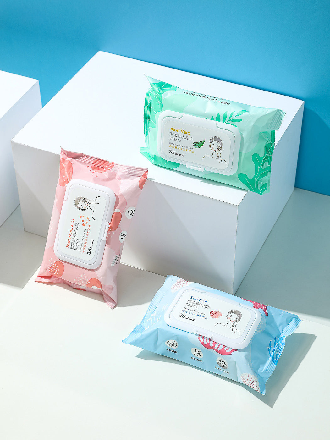 Sea Salt Mint Makeup Remover Wipes (35 Wipes)