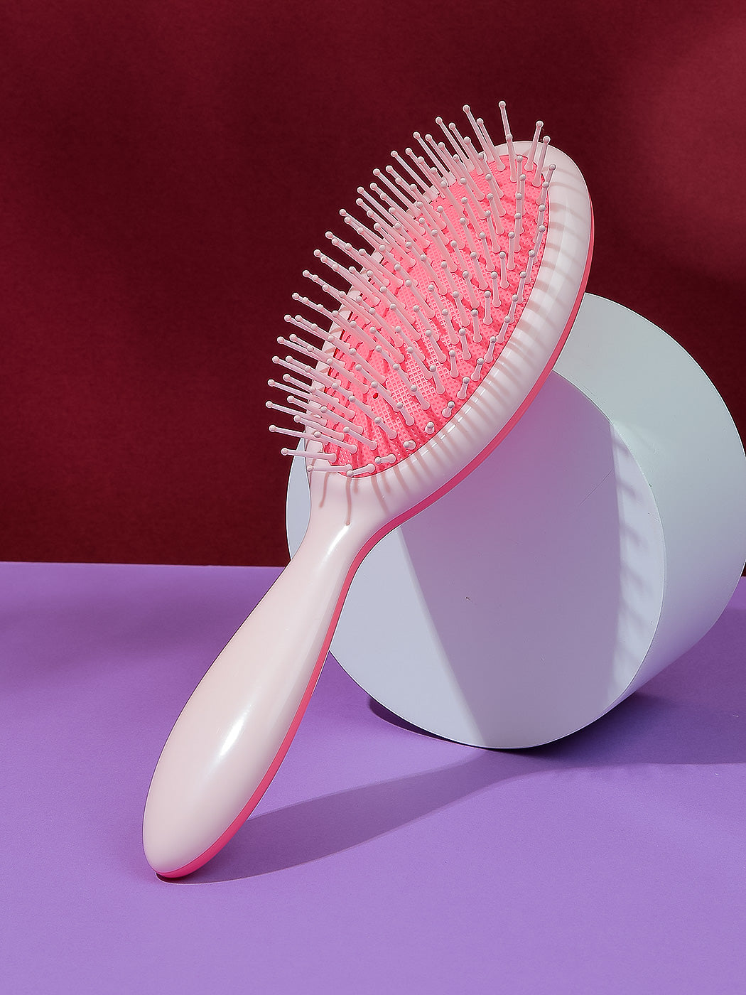 Bicolor Cushion Hair Brush (Pink)