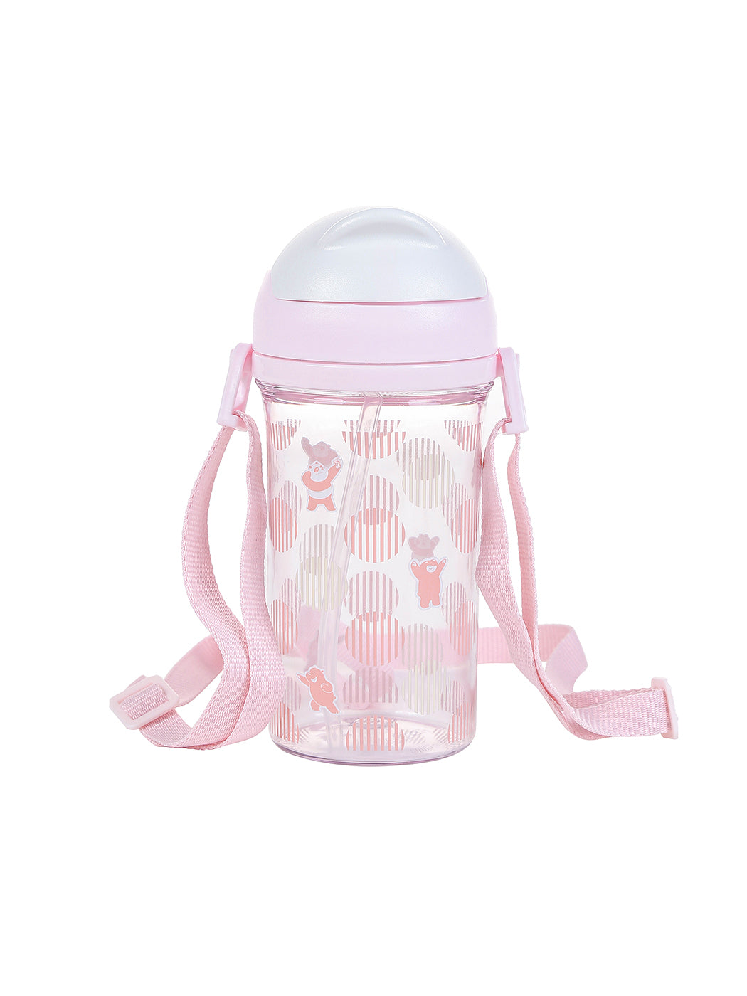 We Bare Bears- Water Bottle with Straw 400ml (Pink)