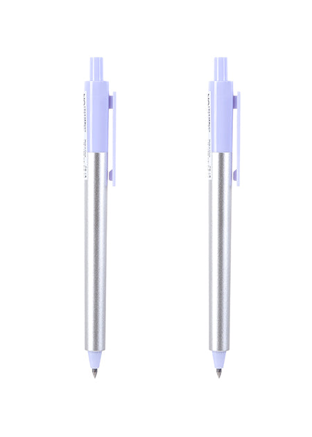 Aluminium Purple Matte Penholder Gel Pen 0.5mm (Black)