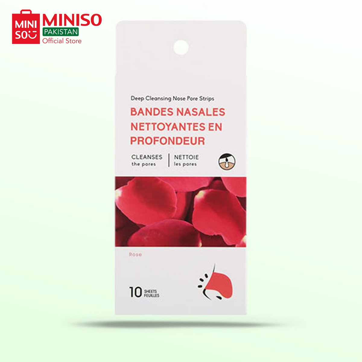 Deep Cleansing Nose Pore Strips (Rose) Miniso Pakistan