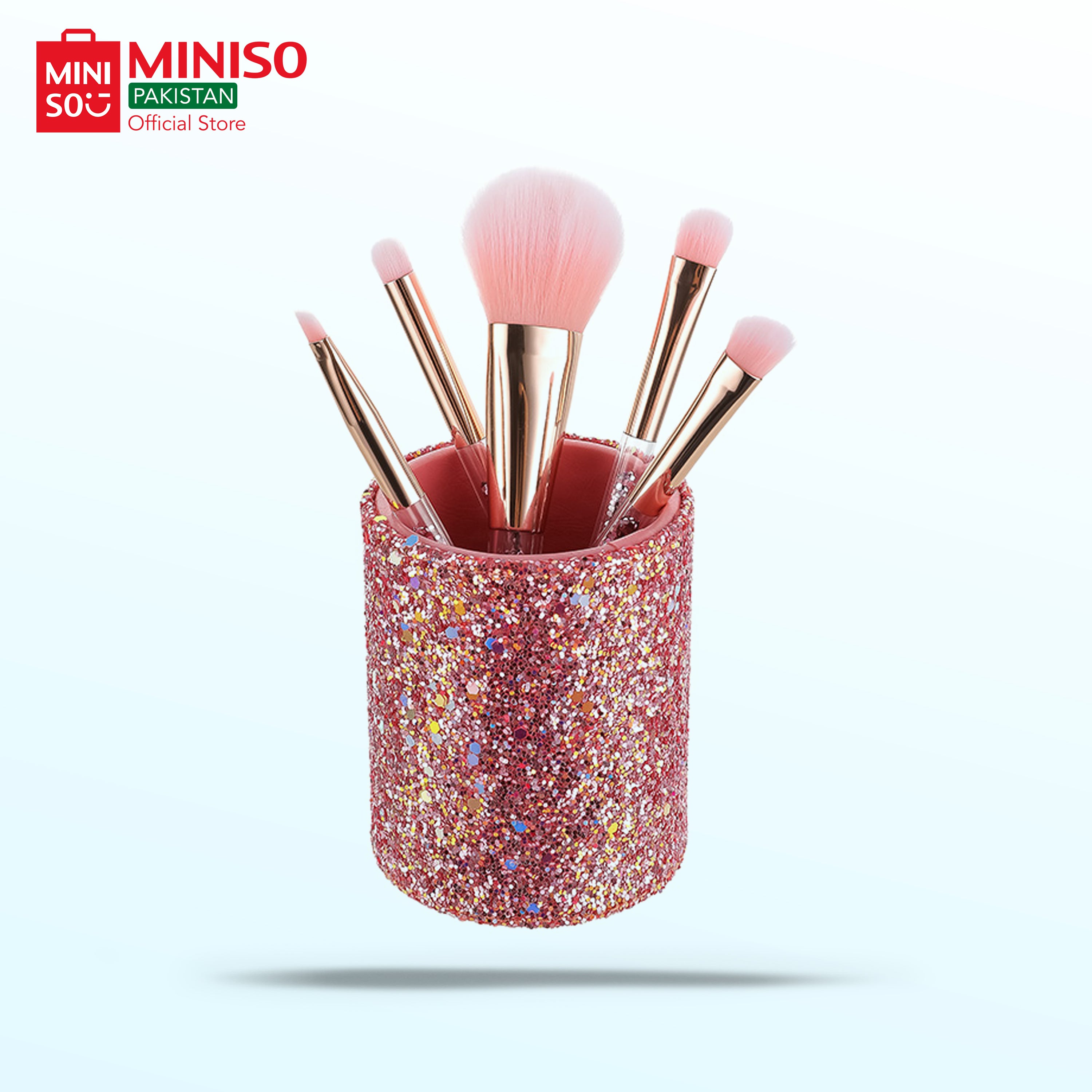 Sparklindg Stars Makeup Brush Set in Cyliner Box(6pcs)(Pink)