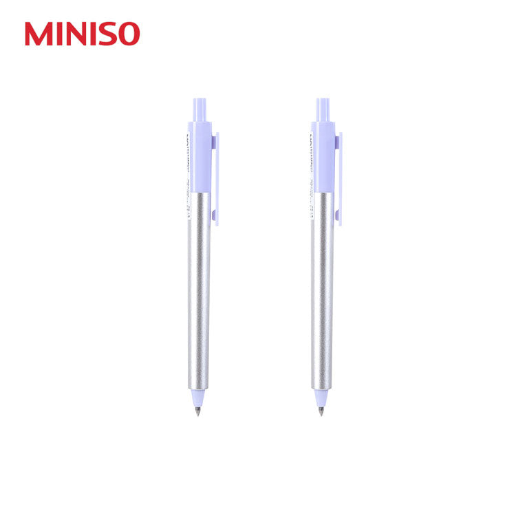 Aluminium Purple Matte Penholder Gel Pen 0.5mm (Black)