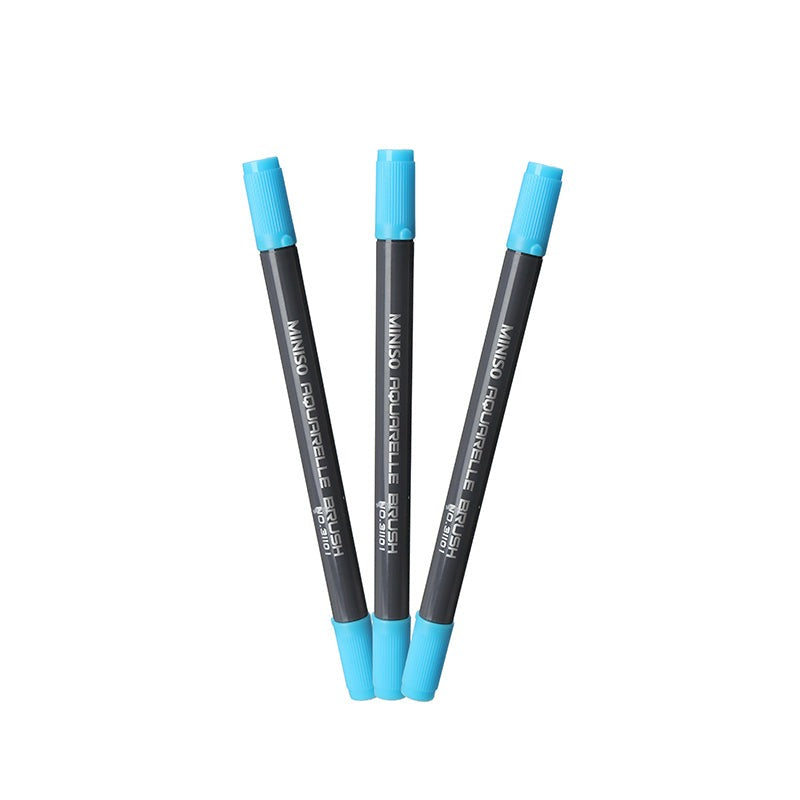 Pack Of 3 | Water Soluble Double Headed Colored Pen (Blue)