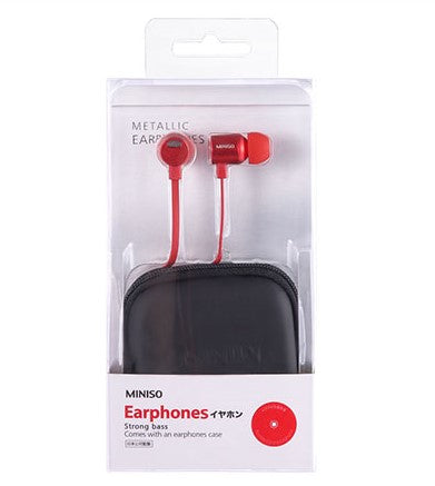 Metallic In Ear Earphones Red Miniso Pakistan