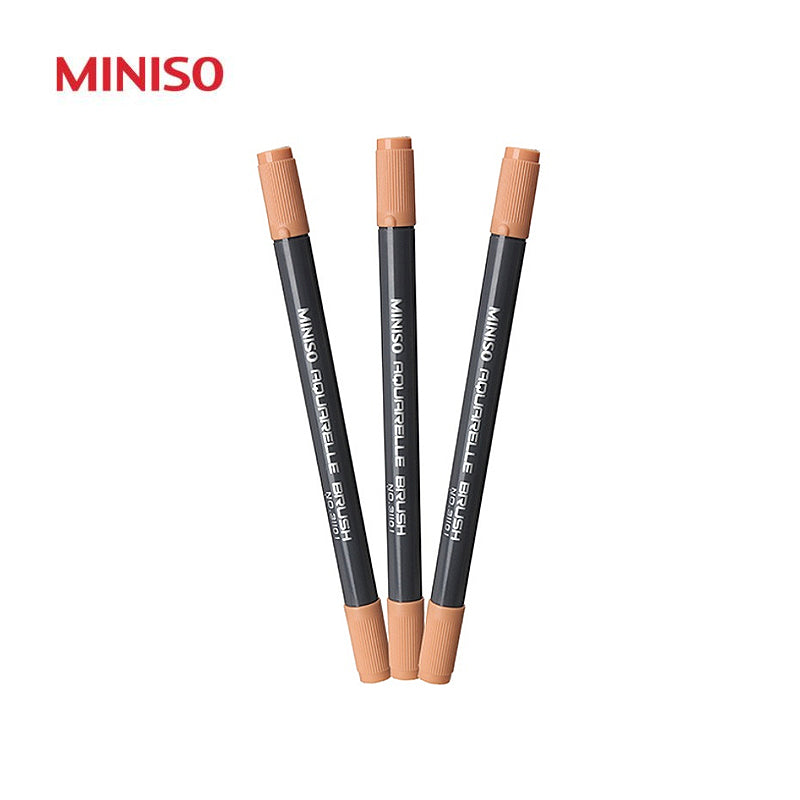 Pack Of 3 | Water Soluble Double Headed Colored Pen (Brown Red)