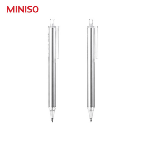Simple Matte White Penholder  Gel Pen 0.5mm (Black)