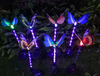 Solar fiber optic butterfly lamp
