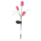 Pack of 3 | With leaves Solar powered three headed tulips (Random Colors)