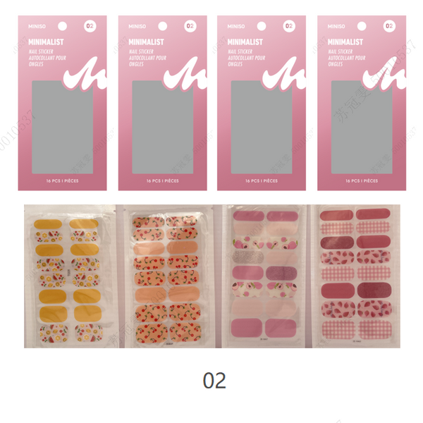 Minimalist 16 pcs Full Wrap Nail Stickers(02)