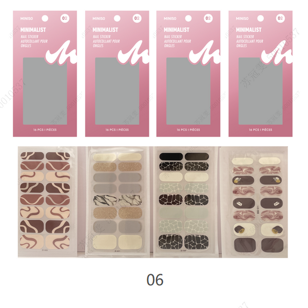 Minimalist 16 pcs Full Wrap Nail Stickers(06)